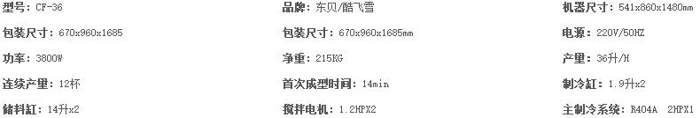 CF36酷飞雪冰淇淋机参数